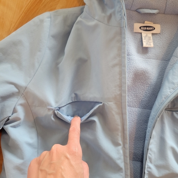 Old Navy Women's medium weight  hooded blue fall spring coat size M - Picture 4 of 6